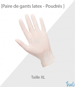  PAIRE DE GANTS LATEX POUDRES - Taille 9/10 - XL