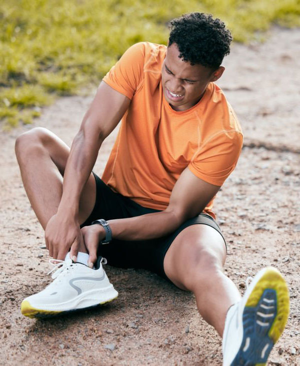 Entorse pendant l'activité sportive